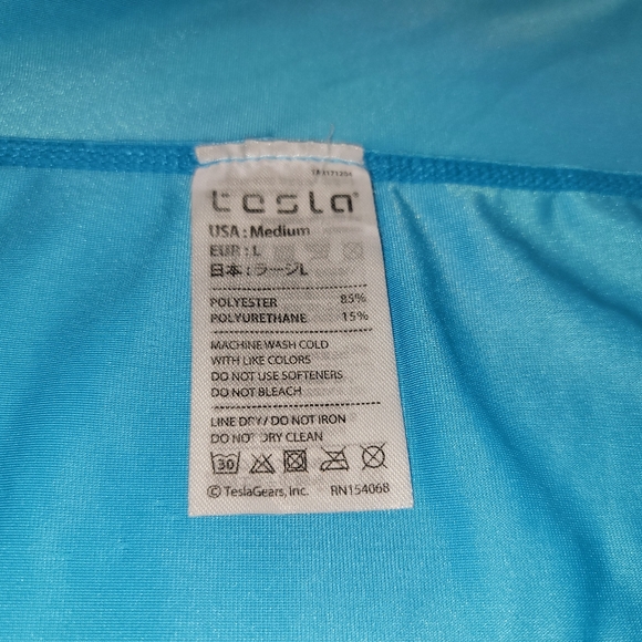 Tesla Rash Guard Mens Medium Zip Front Long Sleeve Top Rashguard Swimsuit UPF 50 - Picture 8 of 8